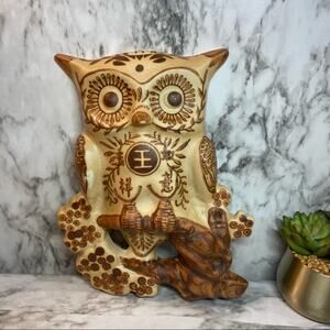 Chinese Hand Painted Owl Wall Decor